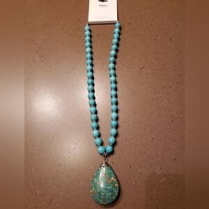 Turquoise natural stone necklace